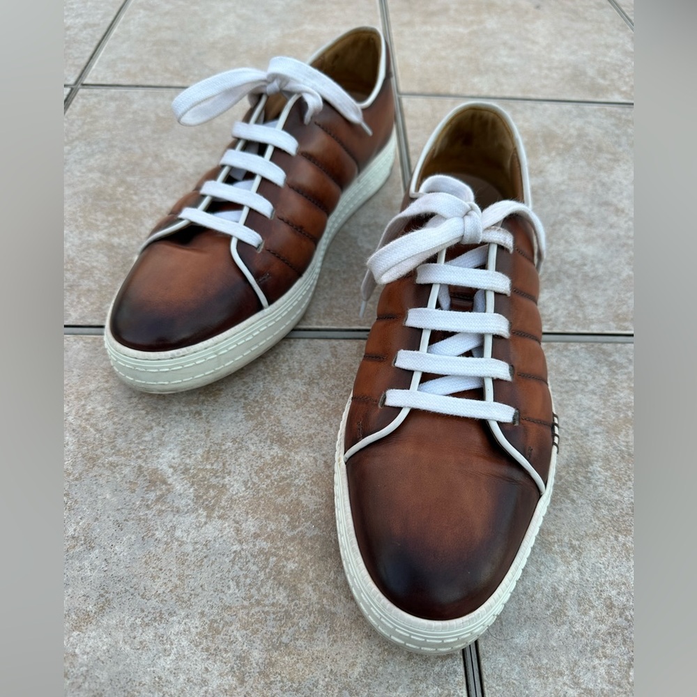 Berluti Low Top Sneakers In Brown Leather Athletic Shoes Sneakers